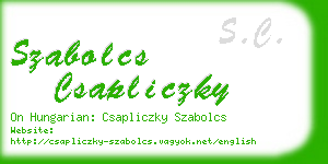 szabolcs csapliczky business card